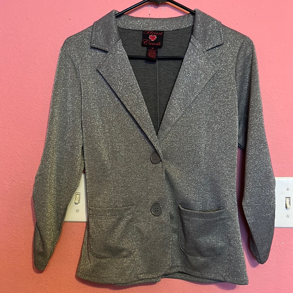 Junior silver sparkle blazer Size: M